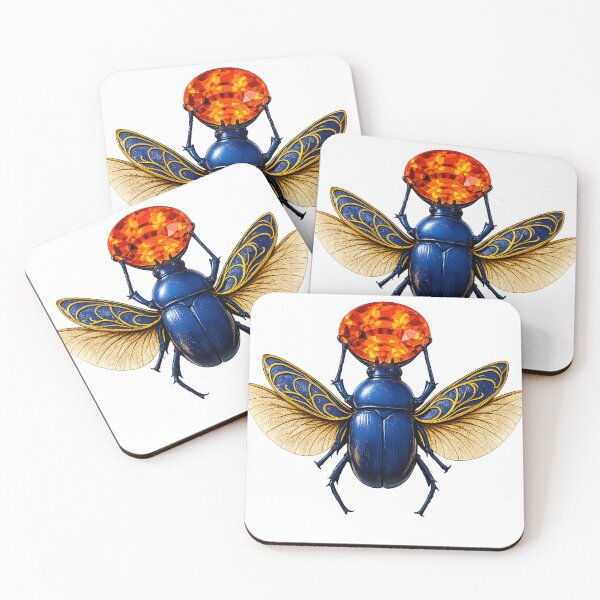 Item preview, Ancient Egyptian Winged Scarab – Khepri Beetle with Golden Wings, Pharaoh Symbol Art designed and sold by TuyaArts.