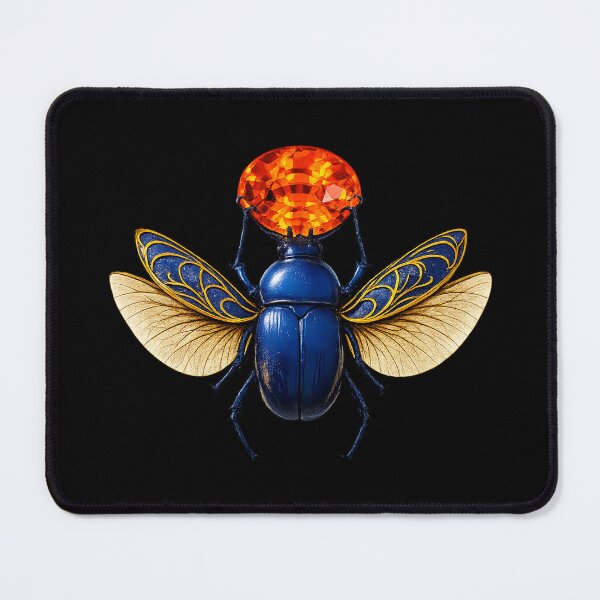 Item preview, Ancient Egyptian Winged Scarab – Khepri Beetle with Golden Wings, Pharaoh Symbol Art designed and sold by TuyaArts.