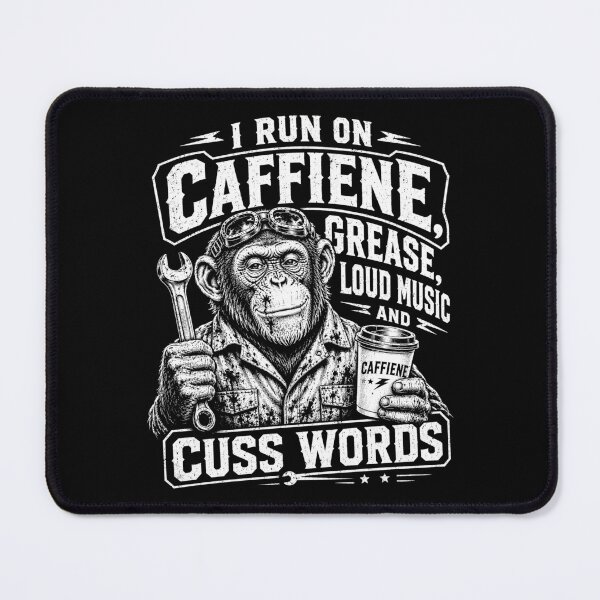 Item preview, Caffeine Grease Loud Music Monkey Mechanic designed and sold by Victor Shadehorn.