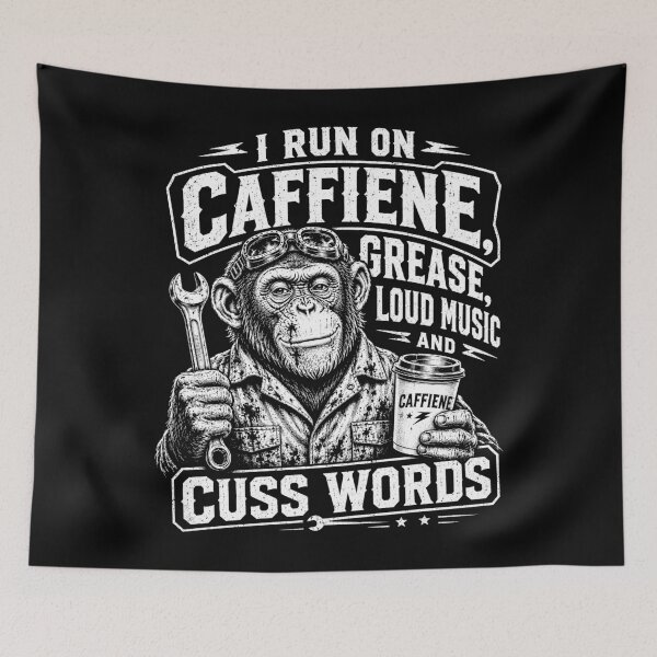 Item preview, Caffeine Grease Loud Music Monkey Mechanic designed and sold by Victor Shadehorn.