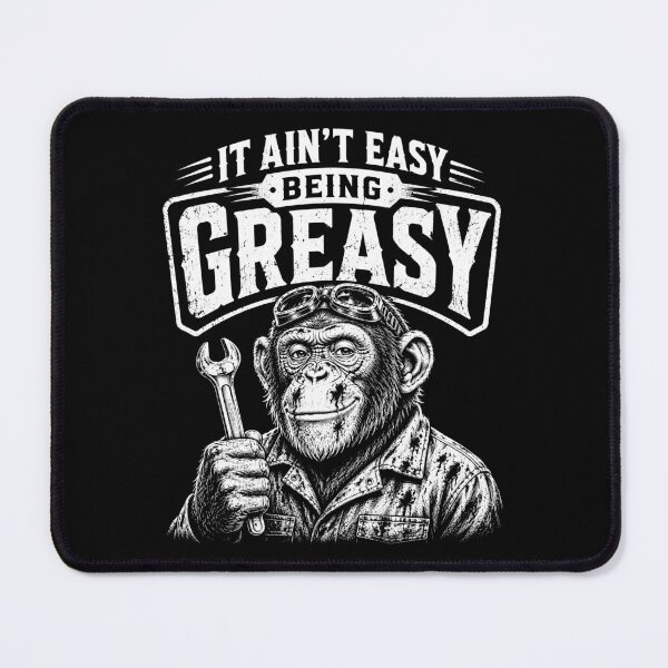 Item preview, It Ain’t Easy Being Greasy Mechanic Monkey designed and sold by Victor Shadehorn.