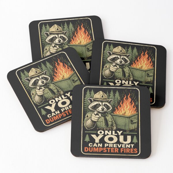 Item preview, Only You Can Prevent Dumpster Fires Ranger Raccoon designed and sold by Victor Shadehorn.