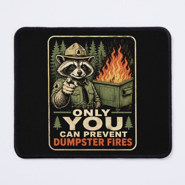 Item preview, Only You Can Prevent Dumpster Fires Ranger Raccoon designed and sold by Victor Shadehorn.