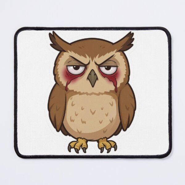 Item preview, Tired and Grumpy Cartoon Owl Silhouette designed and sold by shop0102.
