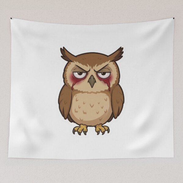 Item preview, Tired and Grumpy Cartoon Owl Silhouette designed and sold by shop0102.