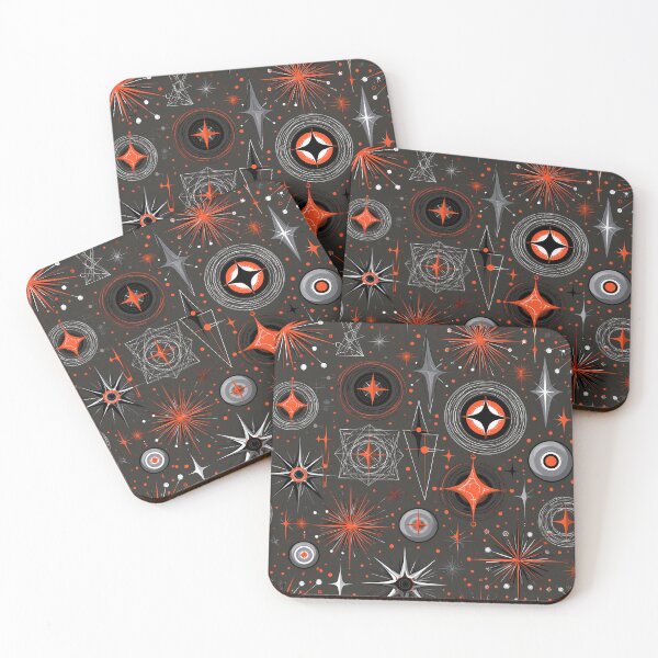 Item preview, Dark Atomic Starburst Pattern – Mid Century Modern Retro Space Age Design designed and sold by Skolyak.