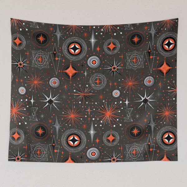 Item preview, Dark Atomic Starburst Pattern – Mid Century Modern Retro Space Age Design designed and sold by Skolyak.