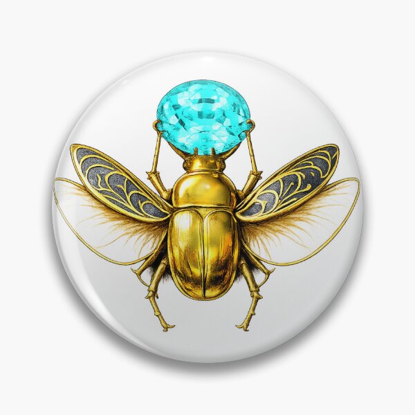 Item preview, Ancient Egyptian Winged Scarab –Golden Khepri Beetle with Golden Wings, Pharaoh Symbol Art designed and sold by TuyaArts.