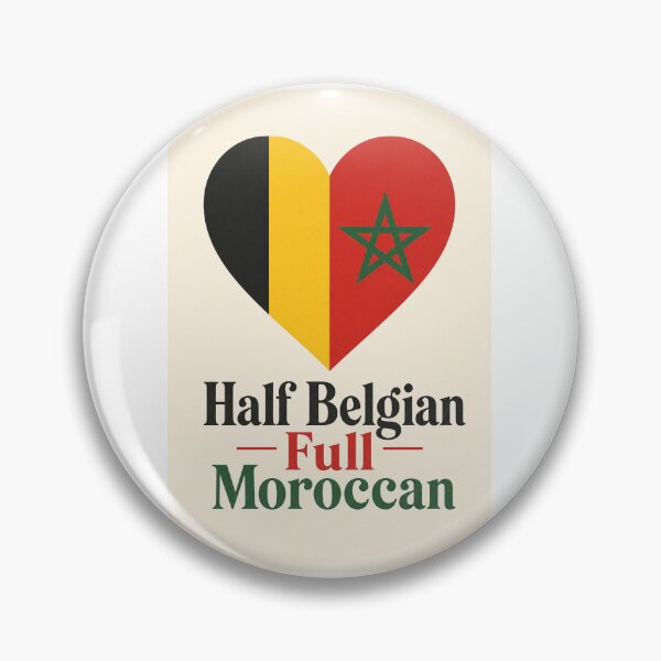 Item preview,  Half Belgian Full Moroccan Morocco Diaspora Pride Flag Football designed and sold by BledThreads.