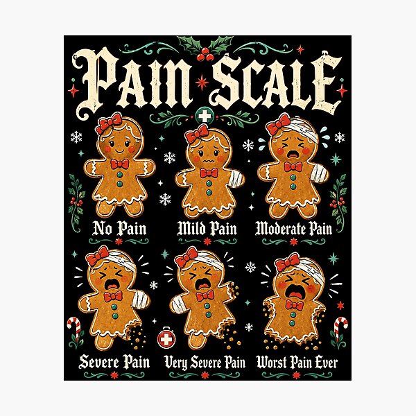 Item preview, Gingerbread Pain Scale Holiday Medical Humor designed and sold by Victor Shadehorn.