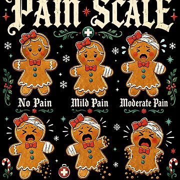Artwork thumbnail, Gingerbread Pain Scale Holiday Medical Humor by Victor Shadehorn
