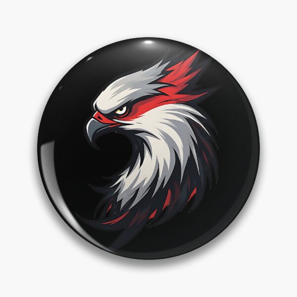 Item preview, Fierce Eagle Hawk Mascot Logo Red White Black designed and sold by UrbanPrts.
