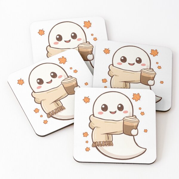 Item preview, Cute Cozy Ghost Coffee Sticker | Kawaii Autumn Ghost with Latte designed and sold by Stylestickers55.