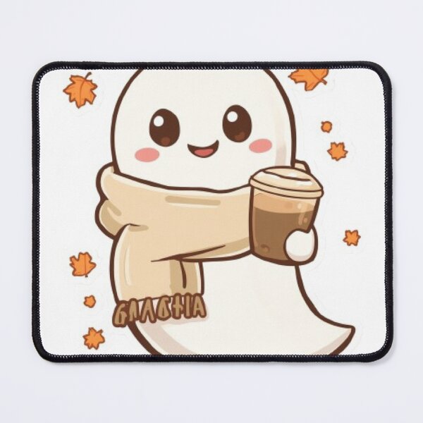Item preview, Cute Cozy Ghost Coffee Sticker | Kawaii Autumn Ghost with Latte designed and sold by Stylestickers55.