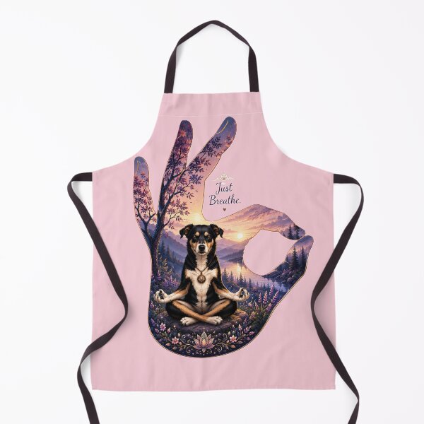 Item preview, Just Breathe Meditating Dog Yoga Mudra Art designed and sold by CalineczkaStudio.