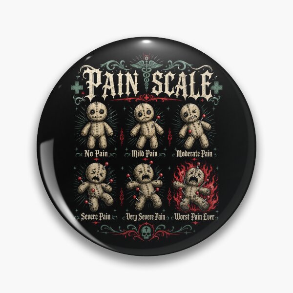 Item preview, Voodoo Doll Pain Scale Gothic Medical Humor designed and sold by Victor Shadehorn.