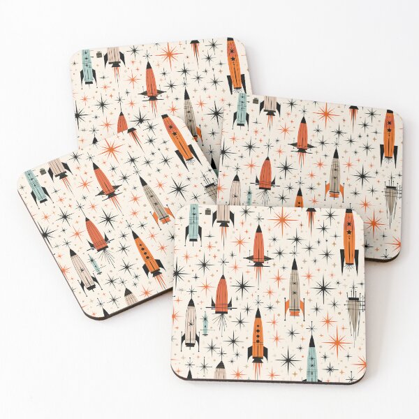 Item preview, Retro Rocket Pattern – Mid Century Modern Atomic Space Age Design designed and sold by Skolyak.
