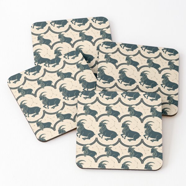 Item preview, Vintage Art Deco Capricorn Celestial Constellation Pattern designed and sold by Midnight Veil Designs.