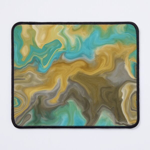 Item preview, Coastal Turquoise & Sand Fluid Art Pattern designed and sold by DesignsbyPheby.