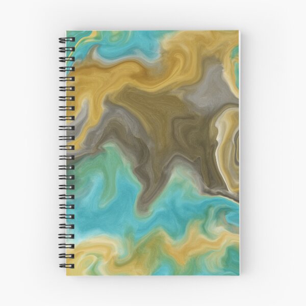 Item preview, Coastal Turquoise & Sand Fluid Art Pattern designed and sold by DesignsbyPheby.