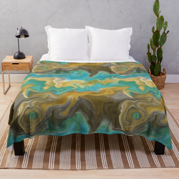 Item preview, Coastal Turquoise & Sand Fluid Art Pattern designed and sold by DesignsbyPheby.