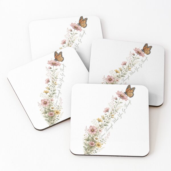 Item preview, Grow Through What You Go Through — Wildflower Butterfly Quote designed and sold by DreamelleStudio.