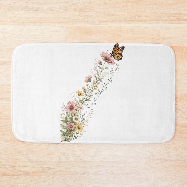 Item preview, Grow Through What You Go Through — Wildflower Butterfly Quote designed and sold by DreamelleStudio.