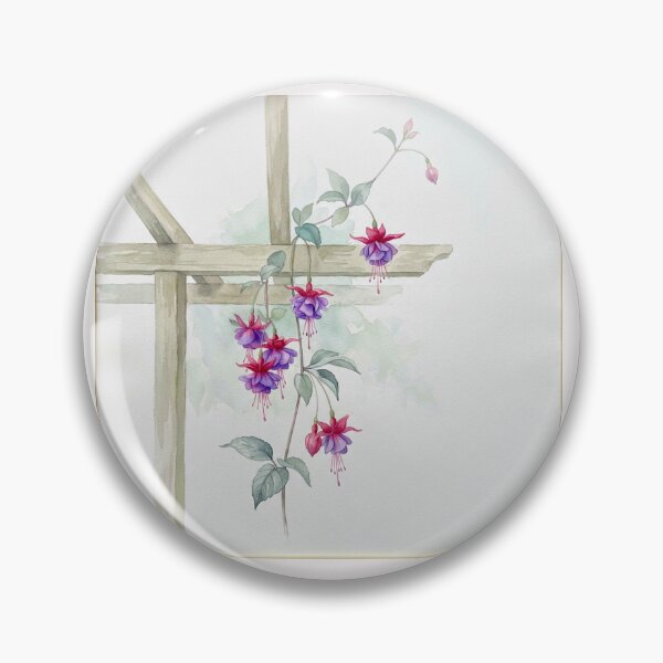 Item preview, Fuchsia 'Dark Eyes' in Wabi-Sabi Watercolor #2 designed and sold by Helios Be. Lavsh.