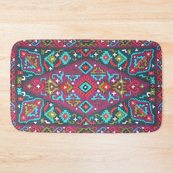 Item preview, Bohemian Kilm Mosaic in Crimson and Teal designed and sold by SpaceBazaar.