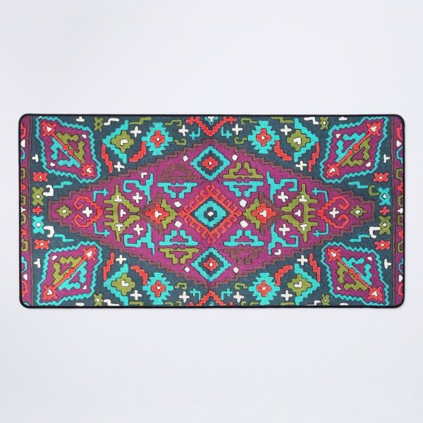 Item preview, Bohemian Kilm Mosaic in Crimson and Teal designed and sold by SpaceBazaar.