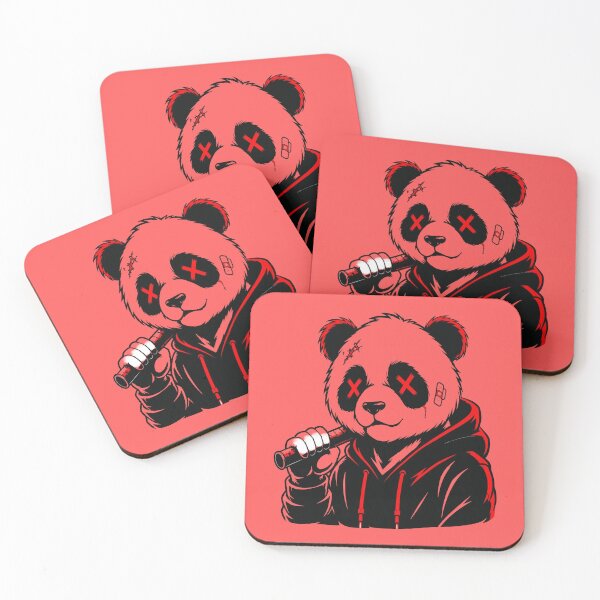 Item preview, Panda Gangster Dark – Mascot Streetwear Hoodie Black and Red designed and sold by RAYBIL.