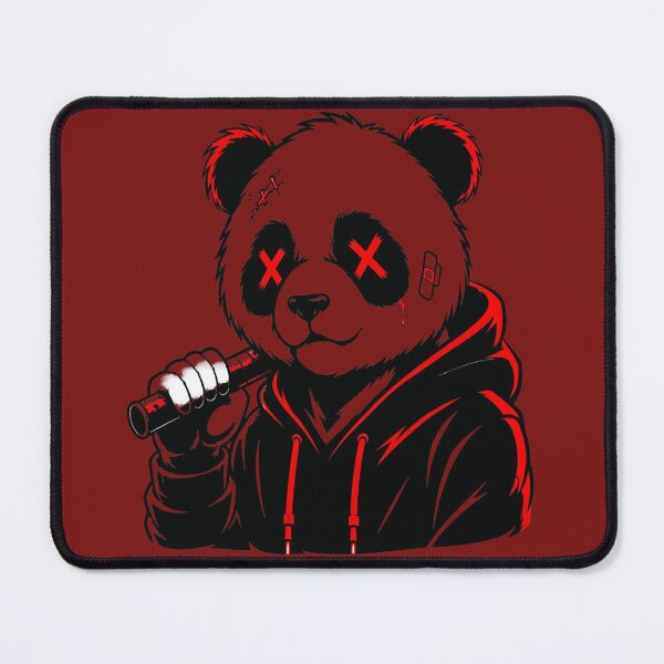 Item preview, Panda Gangster Dark – Mascot Streetwear Hoodie Black and Red designed and sold by RAYBIL.