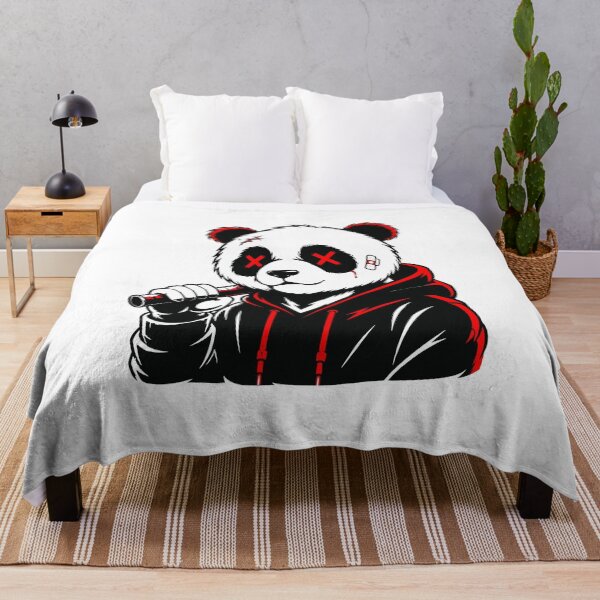 Item preview, Panda Gangster Dark – Mascot Streetwear Hoodie Black and Red designed and sold by RAYBIL.