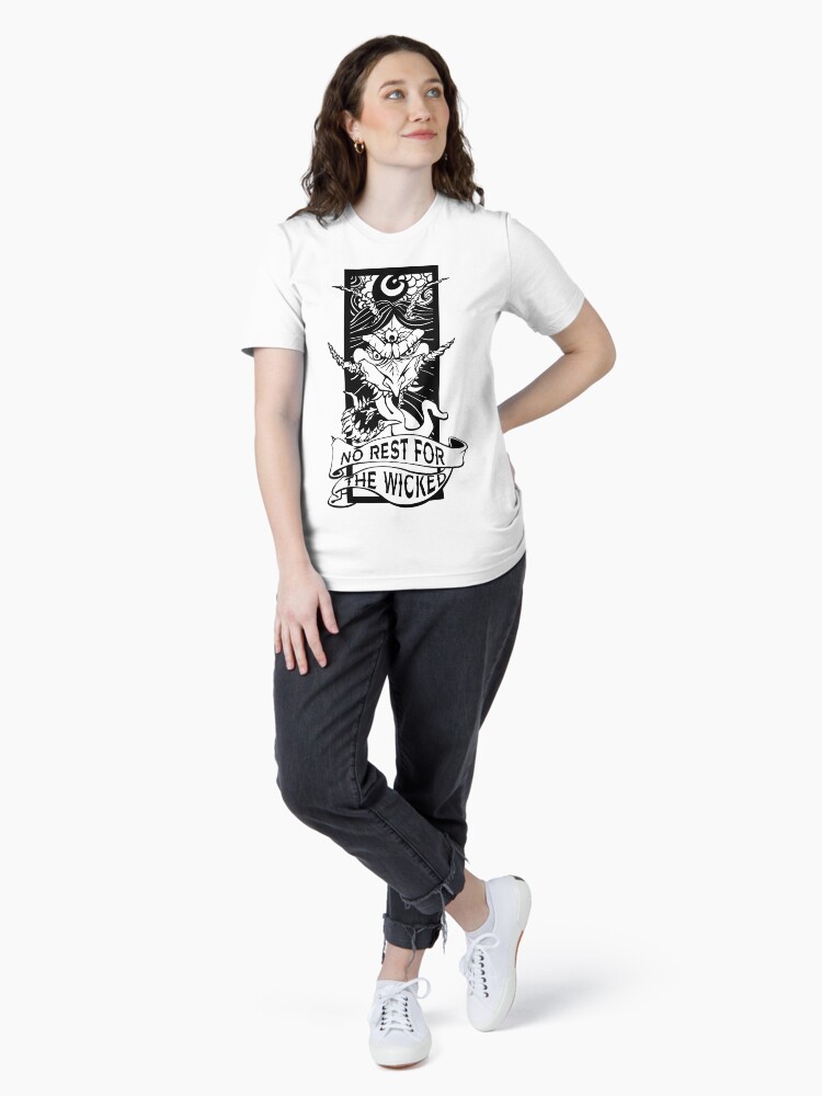 Thumbnail 4 of 7, Essential T-Shirt, No Rest for the Wicked designed and sold by Sojobo.