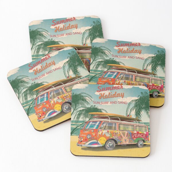Item preview, Summer Holiday Van – Retro Beach Vibes | Sun Surf Sand Hippie Bus designed and sold by hyper-zone.