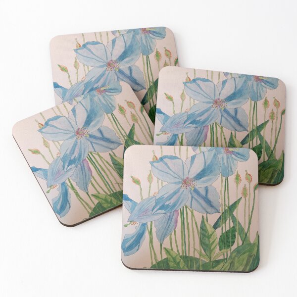 Item preview, Blue poppies watercolour painting  designed and sold by esvb.