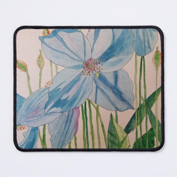 Item preview, Blue poppies watercolour painting designed and sold by esvb.