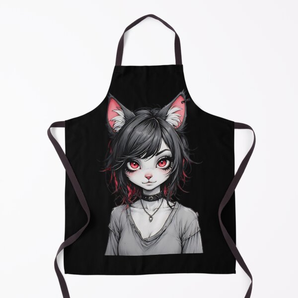 Item preview, Edgy Anime Cat Girl Portrait with Red Eyes designed and sold by UrbanPrts.