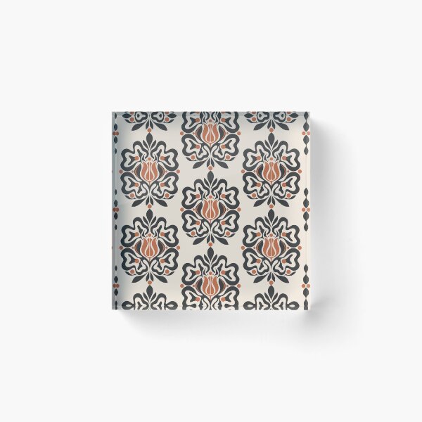 Item preview, Vintage Terracotta Folk Art Floral Motif Dark Boho designed and sold by Cipher & Soul.