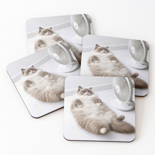 Item preview, Ragdoll Cat Cooling in Front of a Fan designed and sold by Maria Dryfhout.