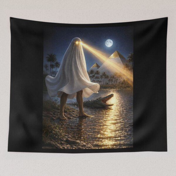 Item preview, Medjed – The Mysterious Ancient Egyptian God | Egyptian Mythology Art Print designed and sold by TuyaArts.