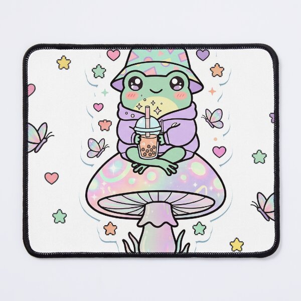 Item preview, Cottagecore Frog Boba Tea Kawaii Mushroom designed and sold by Gifts0.