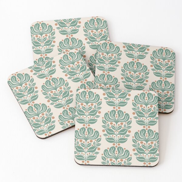 Item preview, Sage Green Botanical Scandi Folk Art Floral Boho designed and sold by Cipher & Soul.