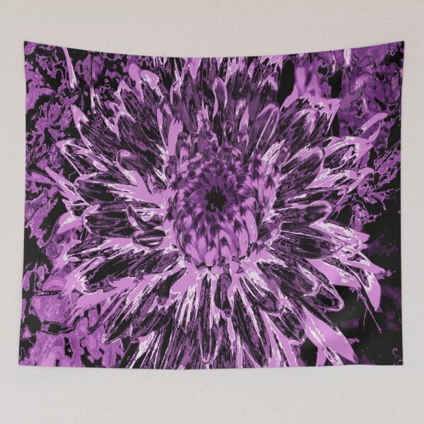 Item preview, Black and Pink Dahlia Flower designed and sold by myrubiogarden.