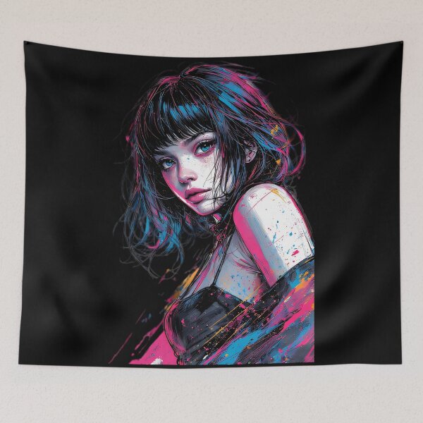 Item preview, Neon Pop Art Girl Portrait Vibrant designed and sold by UrbanPrts.