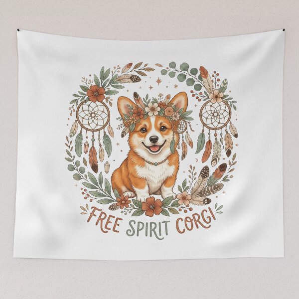 Item preview, Cute Corgi Flower Crown Shirt, Adorable Corgi Spring Floral Tee, Corgi Flower Gift for Dog Lovers and Nature Fans designed and sold by Wearable Canvas...