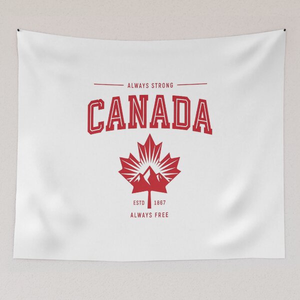 Aperçu de l'œuvre Graphique minimaliste de feuille d'érable de montagne du Canada de 1867 créée et vendue par InspiredCreatives.