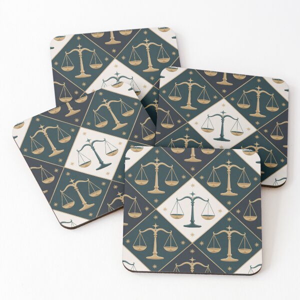 Item preview, Elegant Libra Scales Zodiac Pattern | Golden Celestial Seamless Repeat designed and sold by Midnight Veil Designs.