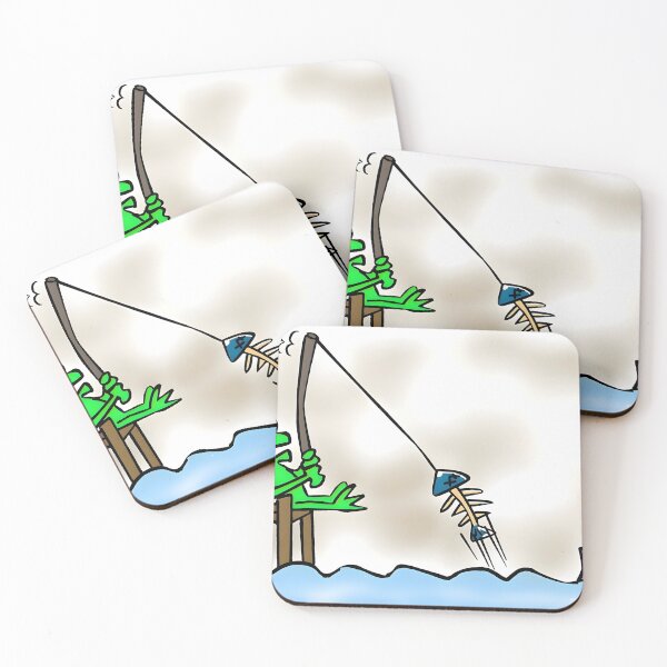 Item preview, Funny Fishing Frog and Shark Fin designed and sold by BlueSarcasm.