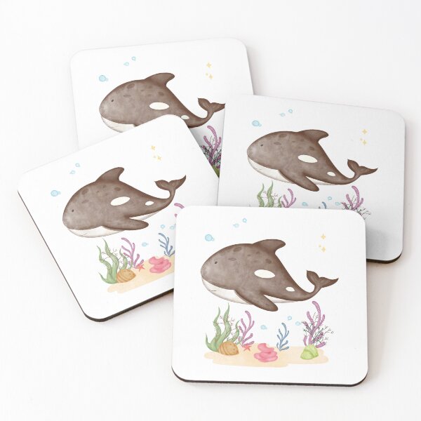 Item preview, Cute Orca Watercolor Illustration | Kawaii Killer Whale Ocean Animal Art designed and sold by Andreia Magic Kids.